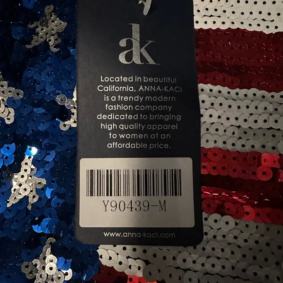 Patriotic American Sequin Camisole Top - Picture 3 of 4